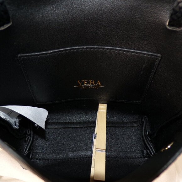 Vera New York's Genny Crossbody Handbag in Black Vegan Leather  #1289 - Picture 6 of 7